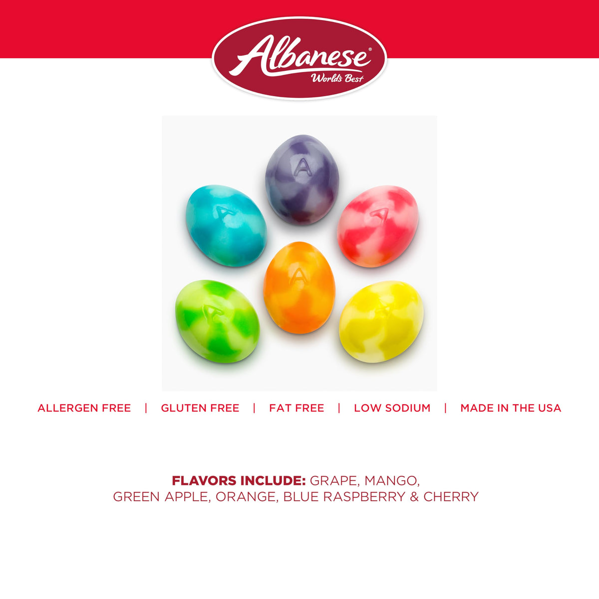 Albanese Eggstravagant Gummies cherry flavor delivers fruity depth.