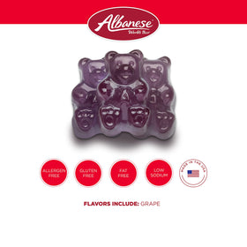 Albanese 12-flavor assortment gummies highlighting fresh fruit flavors for sharing.