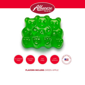 Albanese Green Apple Gummi Bears serving bowl ready for sharing