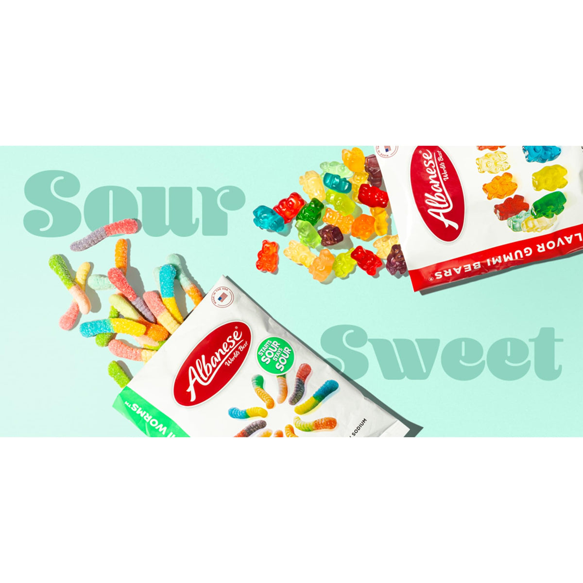 Natural flavors and colors give Albanese gummies a vibrant fruit profile