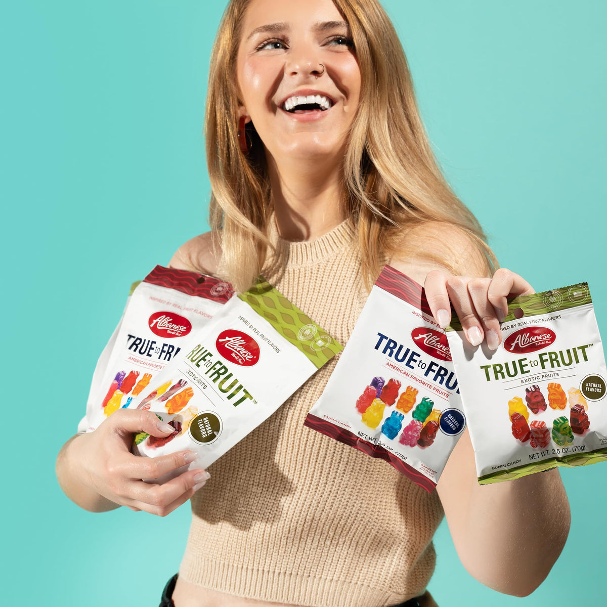 albanese gummies, individually wrapped for on the go snacking