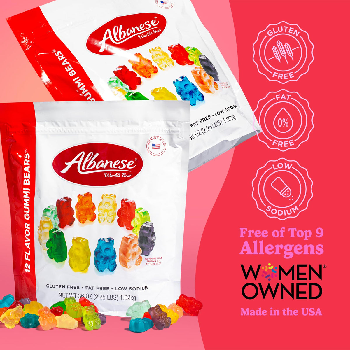Albanese gummies labeled 12 flavors to entice taste testing with friends