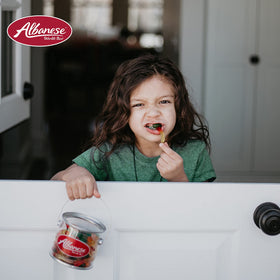 Albanese made in the USA branding emphasizes family-owned quality and craftsmanship.