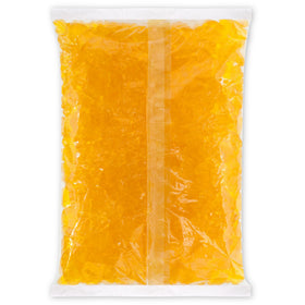Albanese Mango Gummi Bears close-up highlights soft texture and mango flavor.