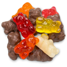 Albanese Milk Chocolate Covered Gummi Bears packaging displaying a generous 2.25 lb bag for gatherings.