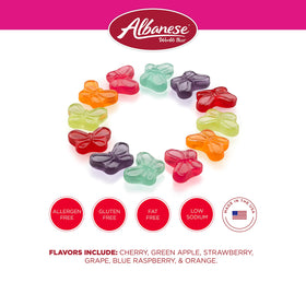 Blue raspberry flavor Albanese Mini Gummi Butterflies for fun tasting.