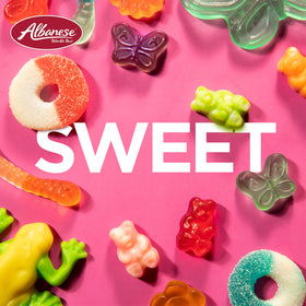 Cherry flavor Albanese Mini Gummi Butterflies with bold sweetness.