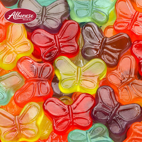 Individually wrapped Albanese Gummi Butterflies for freshness on the go.
