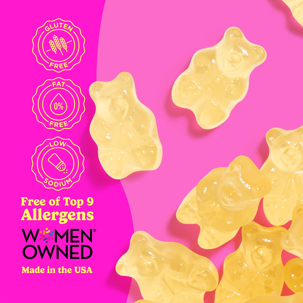 Albanese Pineapple Gummi Bears serving bowl ready for sharing.