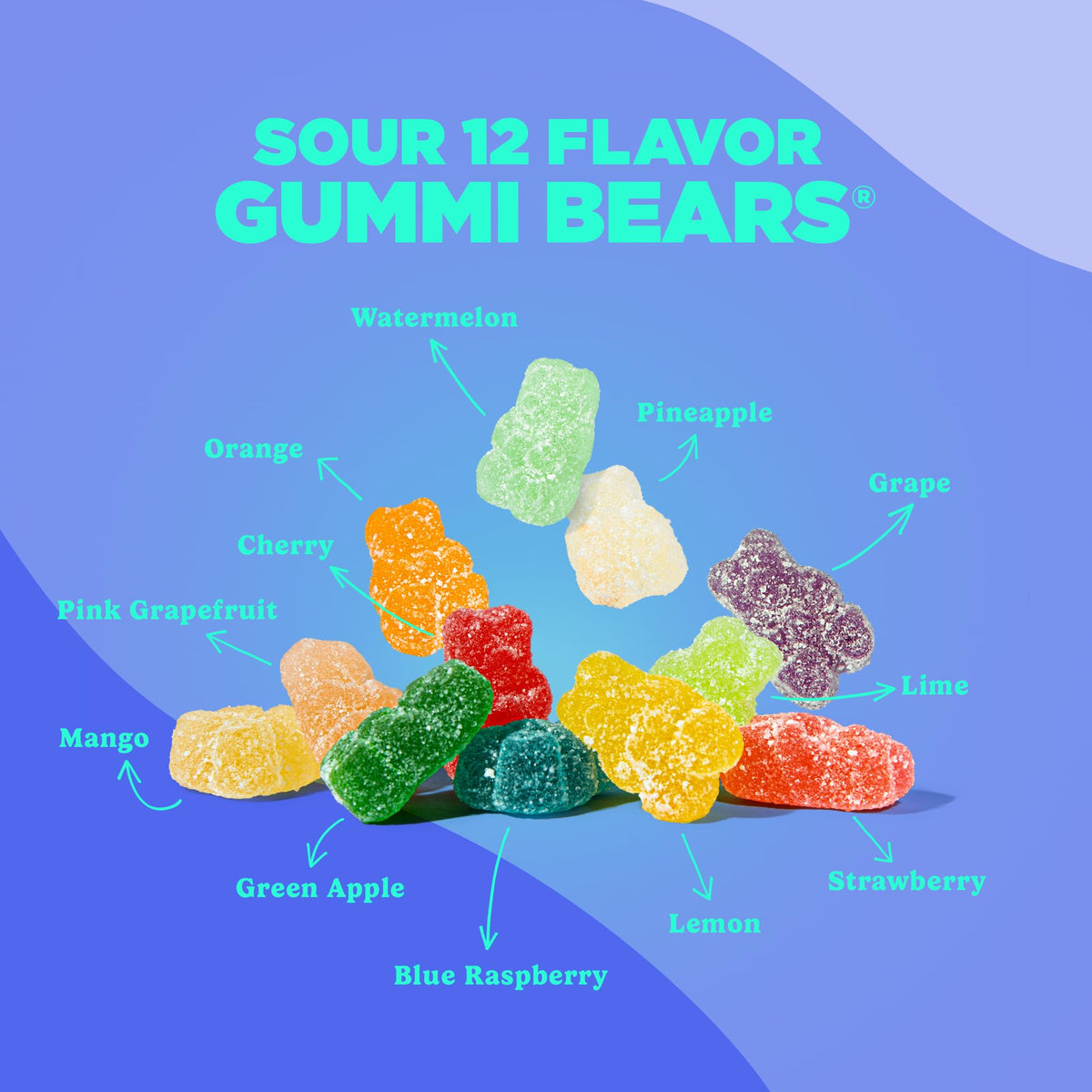 Albanese sour gummi bears in resealable bag for freshness on the go.