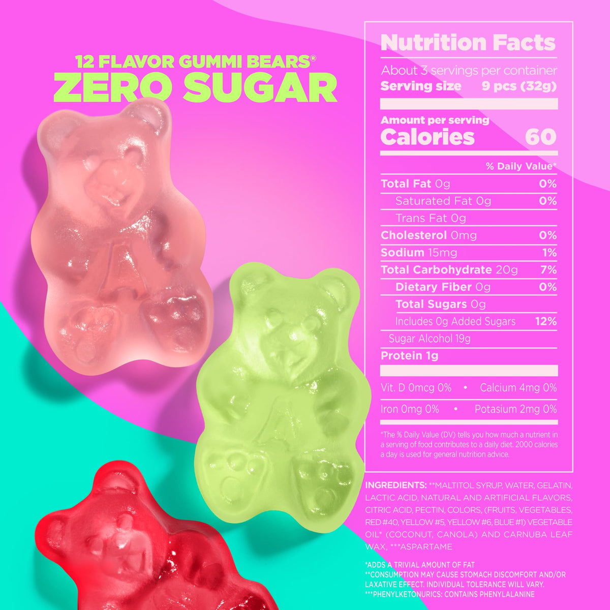Albanese sugar-free gummi bears cherry close-up highlighting bold fruit flavor