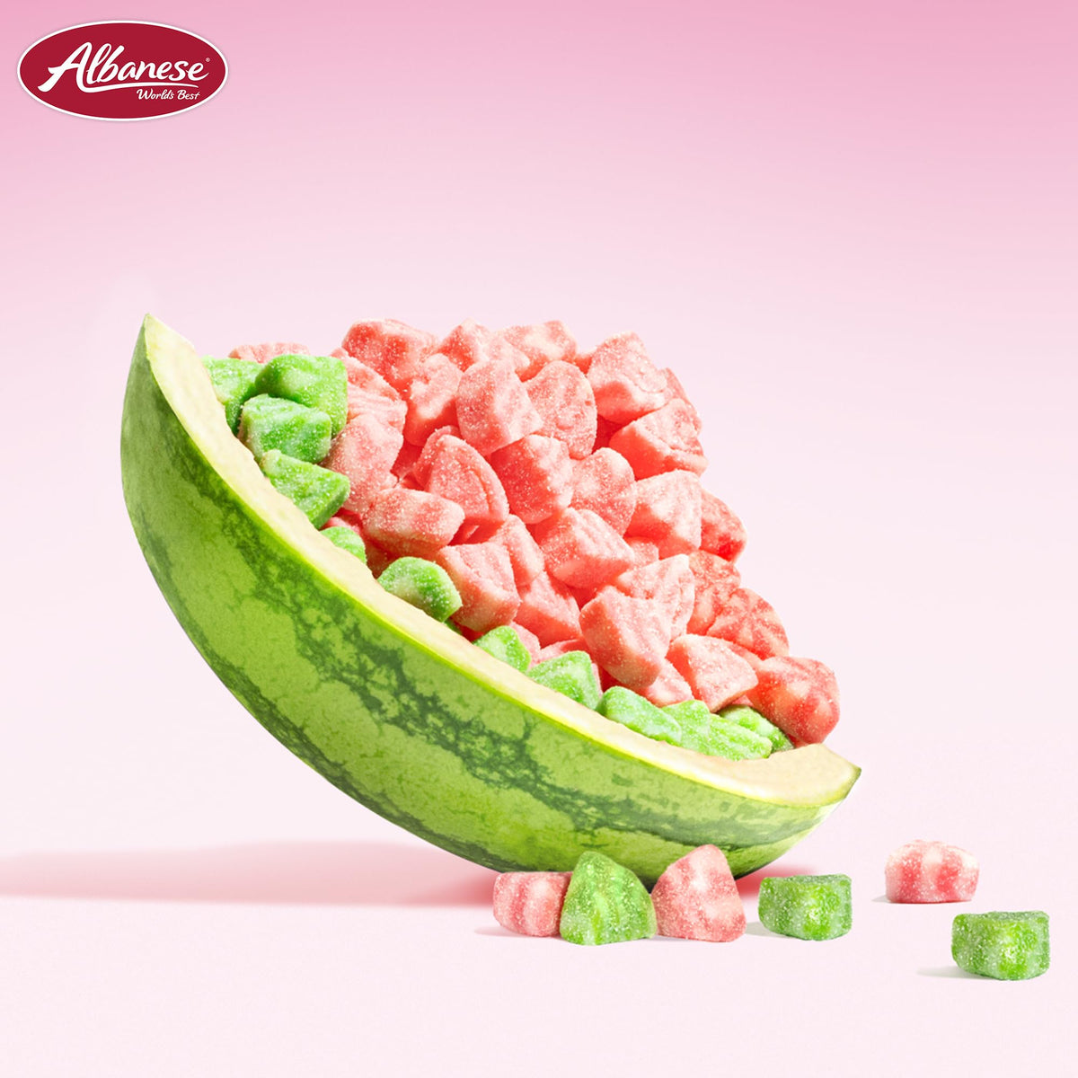 Albanese Watermelon Slices serving idea on a dessert board