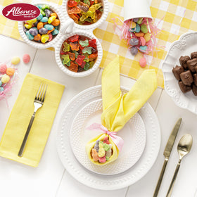 Albanese World's Best Eggstra Special Gummies green apple rings image highlights fruity snacking