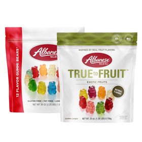 Albanese 12 Flavor Gummi Bears—36 oz bag, vibrant colors for sharing.