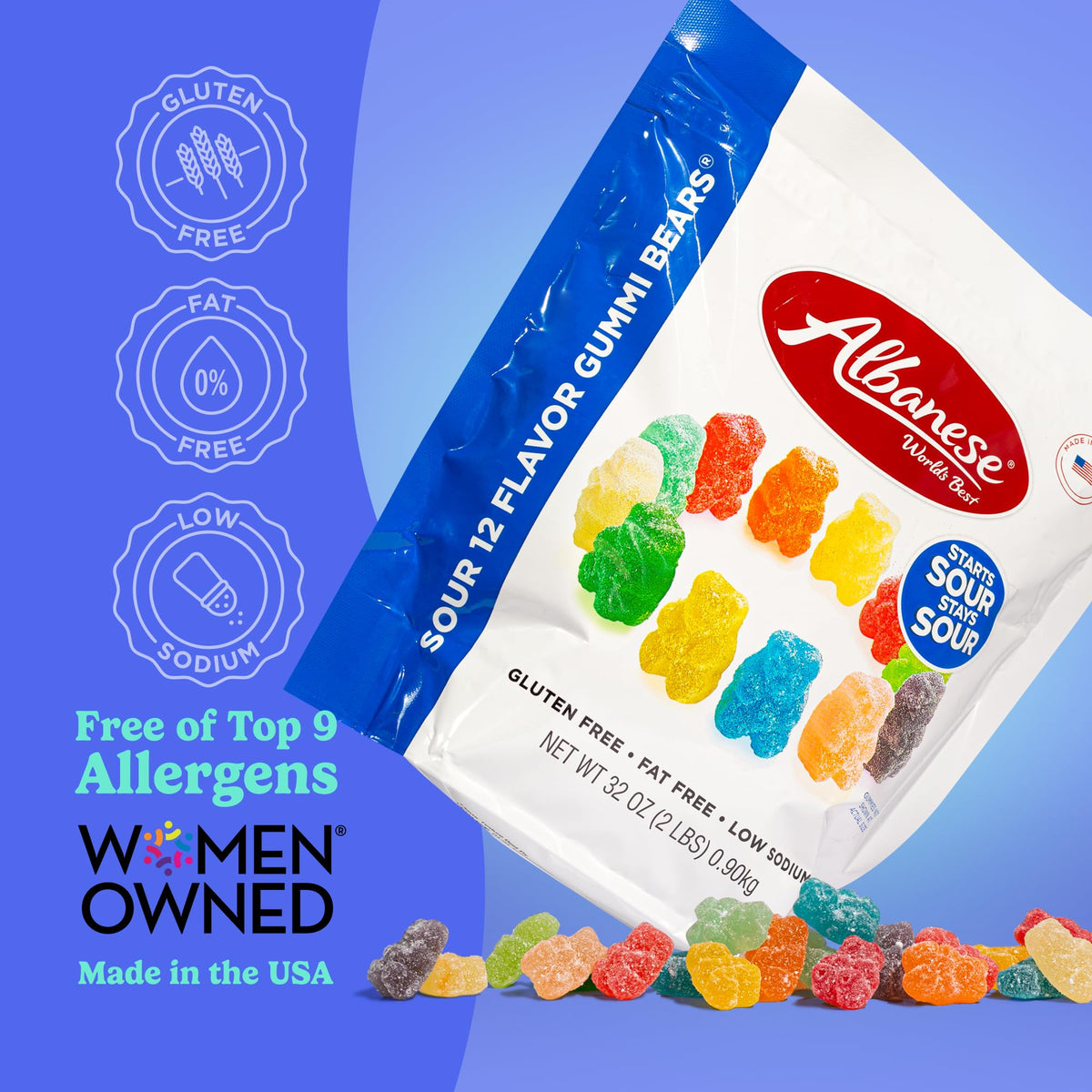 Albanese gummies deliver bold flavors and a soft chew in every bite.