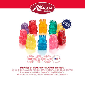Albanese World's Best True to Fruit gummies banana, kid-friendly and portable snack.