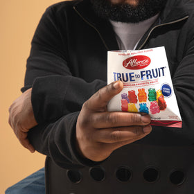 Albanese True to Fruit bing cherry gummy—rich cherry flavor perfect for sharing.