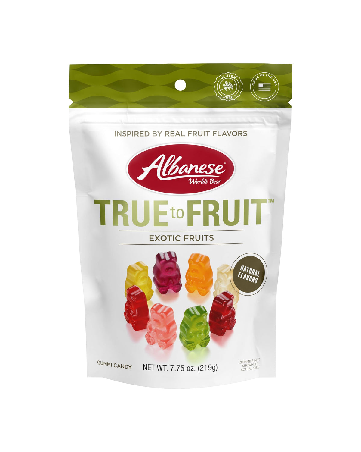 Albanese True to Fruit exotic gummies bag for shareable snacking
