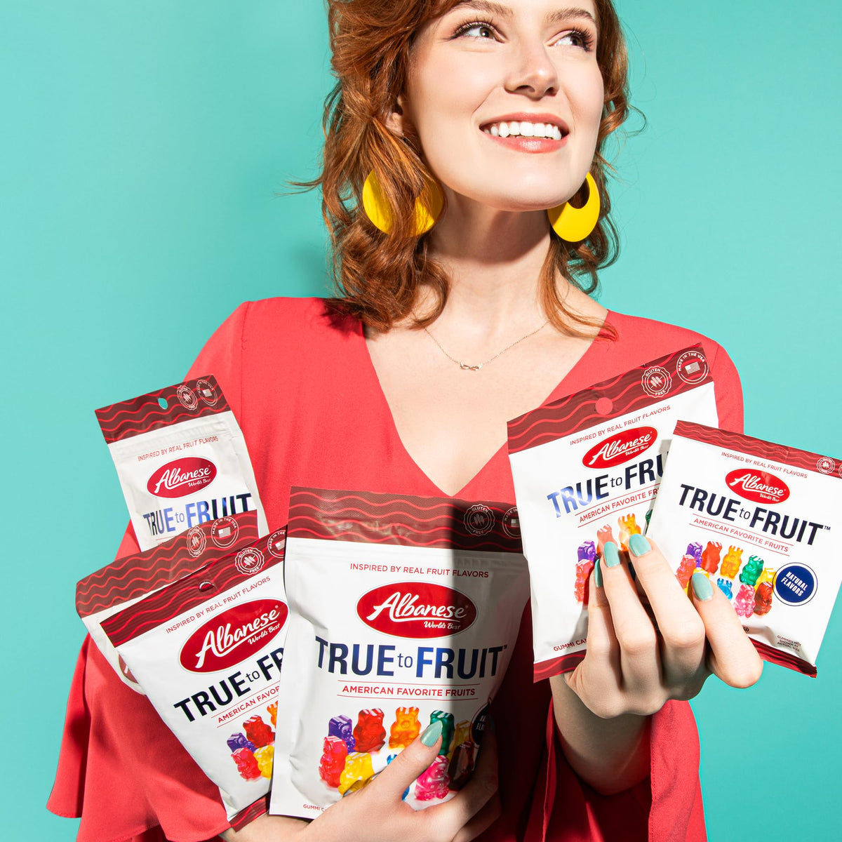 Albanese True to Fruit Mandarin orange gummy—bright citrus notes for a quick pick-me-up.
