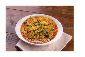 Albasa Egusi Soup Mix cooked stew showing hearty, versatile meal.
