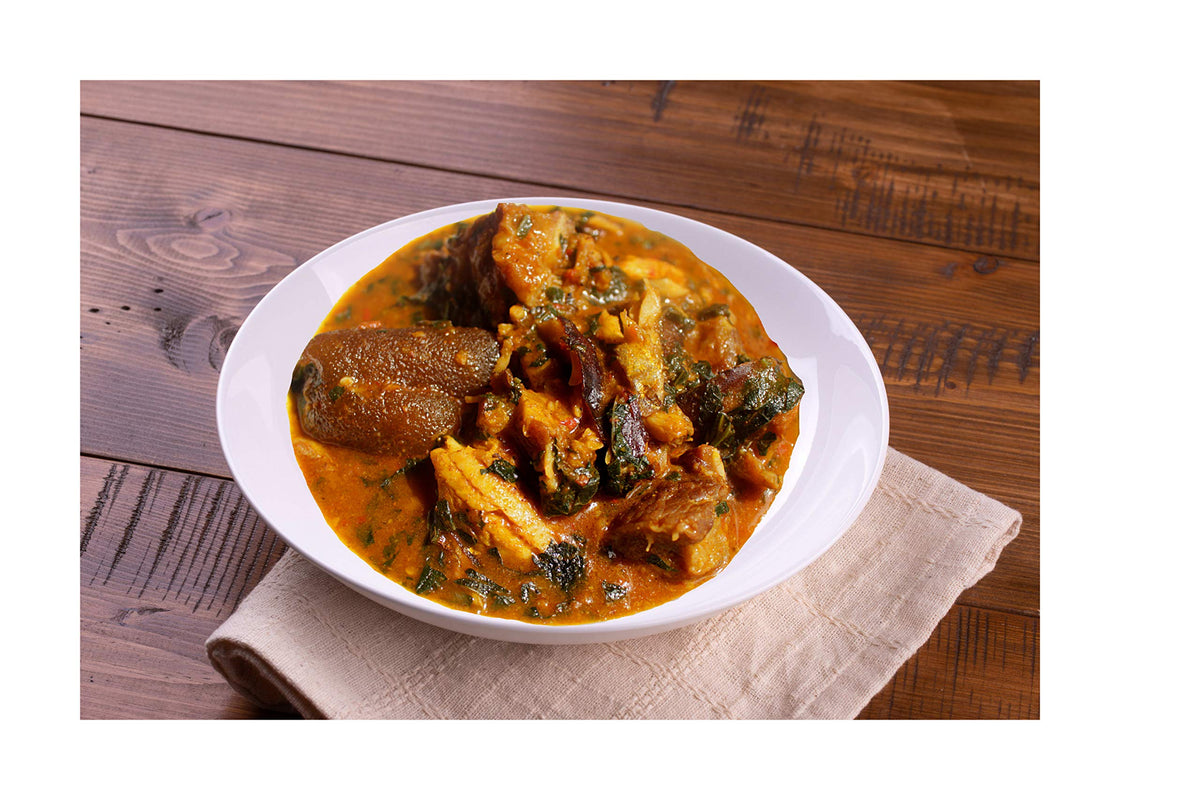 Albasa Ogbono Soup Mix served in a bowl indicating quick, flavorful dinner