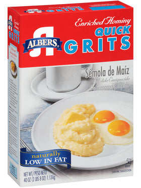 Albers Quick Grits cooking on stovetop deliver creamy texture in minutes.