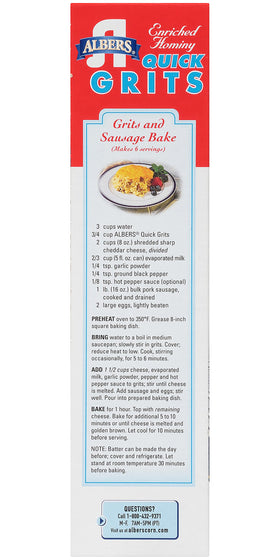 Shrimp and grits with Albers creates a satisfying Southern-inspired dish.