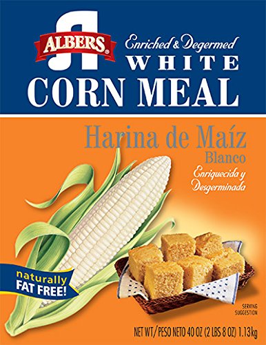 Albers White Corn Meal 40oz fine grind showcases smooth texture for baking and frying