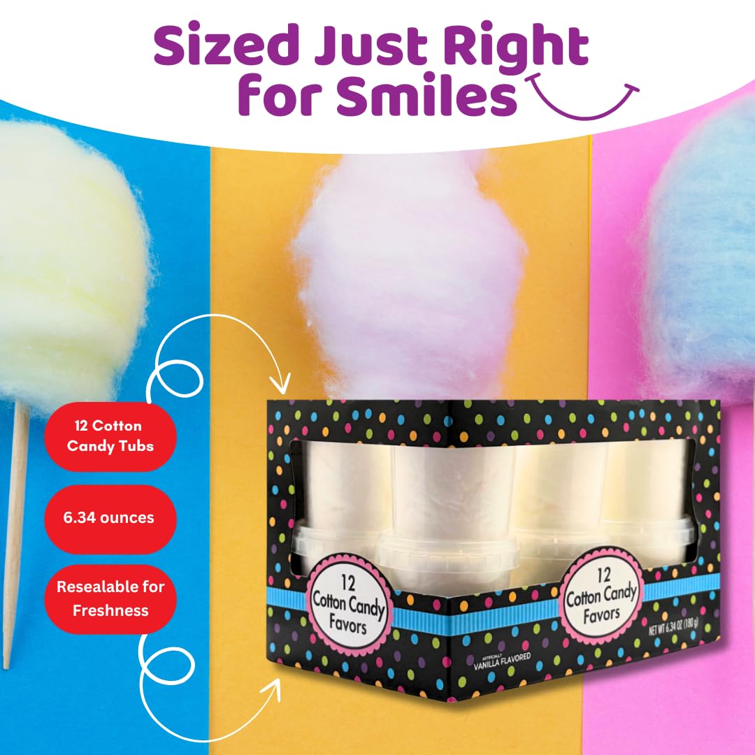 Display of Albert's vanilla cotton candy 12-pack at an event.