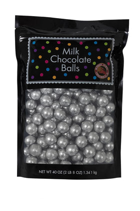 Albert's Milk Chocolate Foiled Balls in a 40-oz bag for bulk party serving.