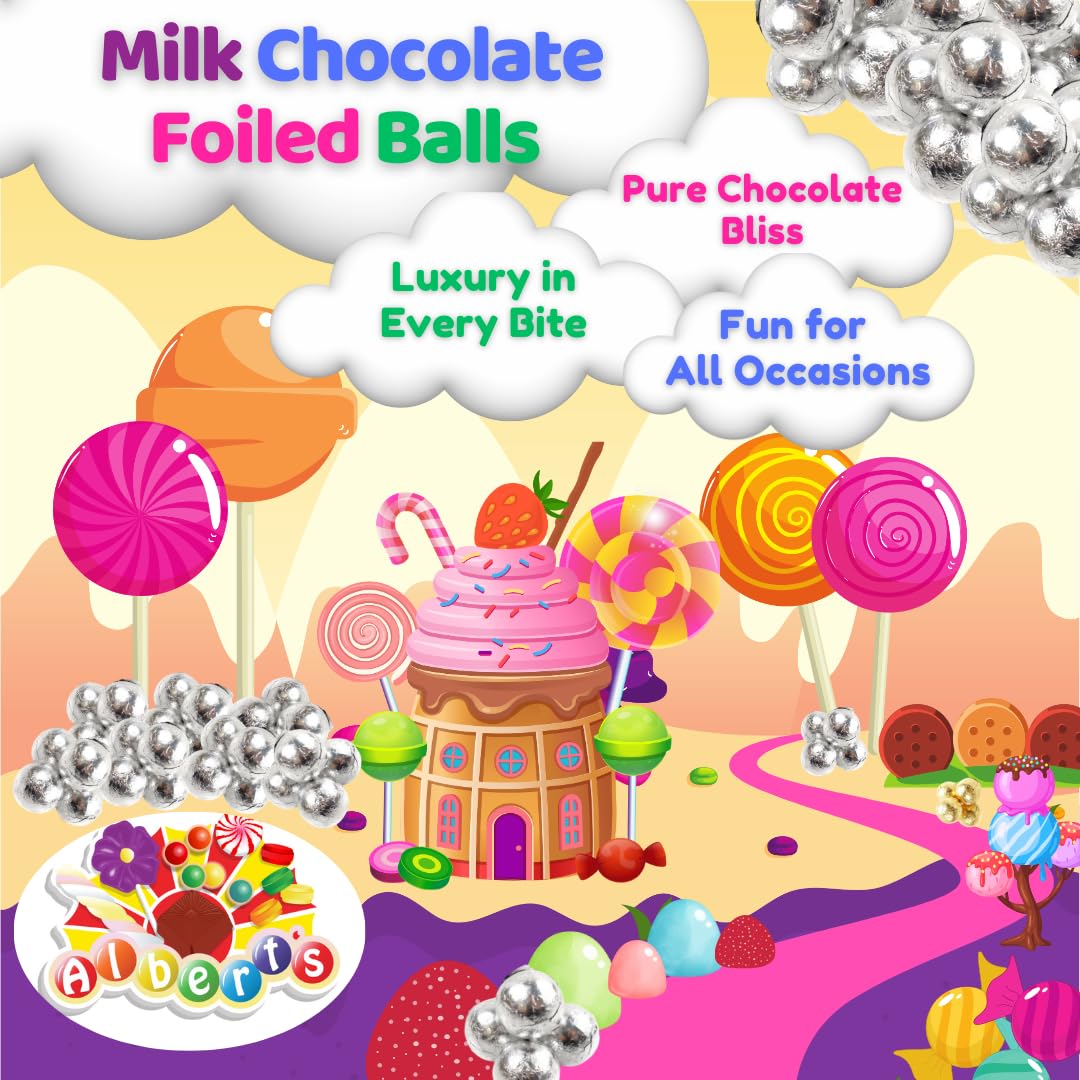 Albert's candy balls, individually wrapped in gold foil, ideal for candy buffets.