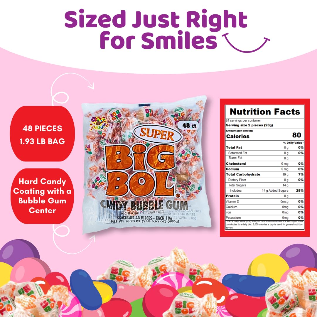 Albert's 10g gum pieces offer chewy centers and bold flavor in a bright coating.