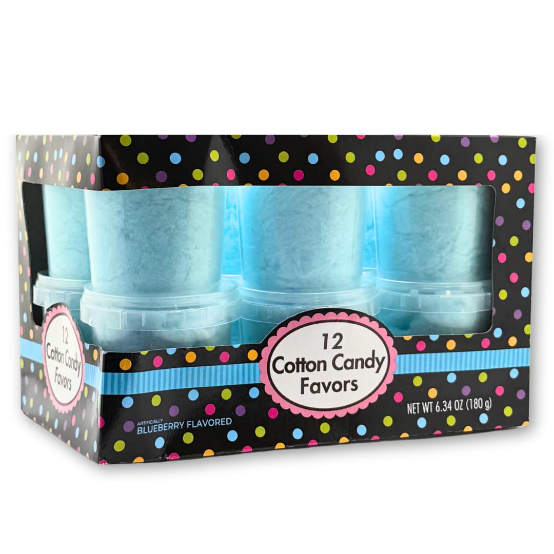Albert's Caribbean Blue Cotton Candy 12-pack tub display for party favors