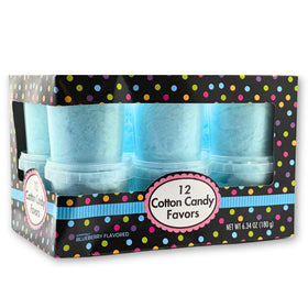 Albert's Caribbean Blue Cotton Candy 12-pack tub display for party favors