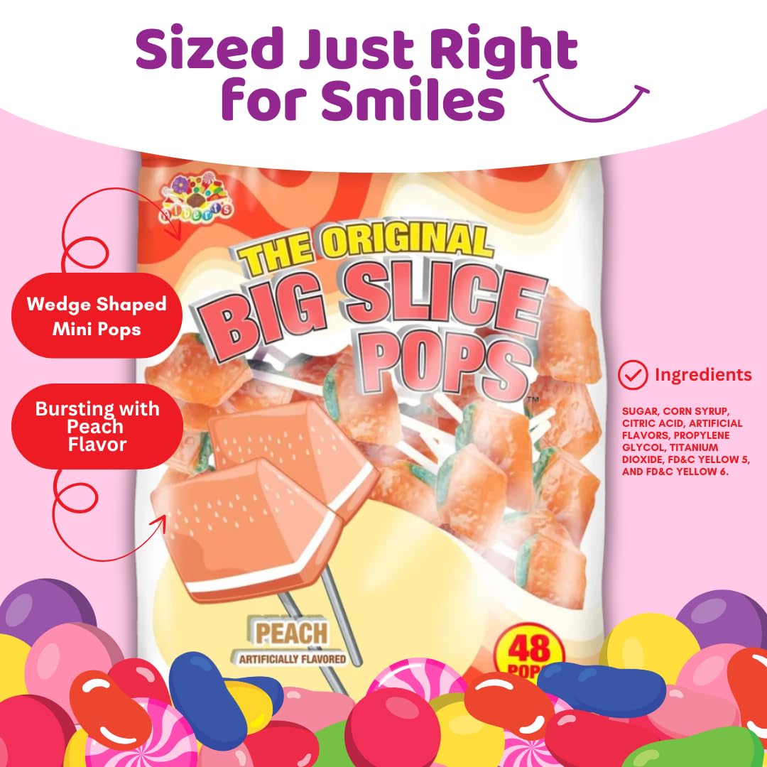 Albert's made-in-USA peach lollipops crafted for quality.