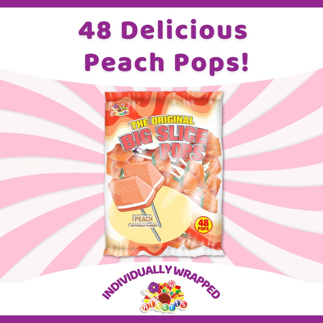Albert's peach lollipops for parties and events, ideal for guests.