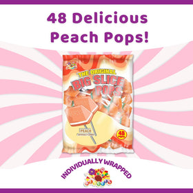 Albert's peach lollipops for parties and events, ideal for guests.