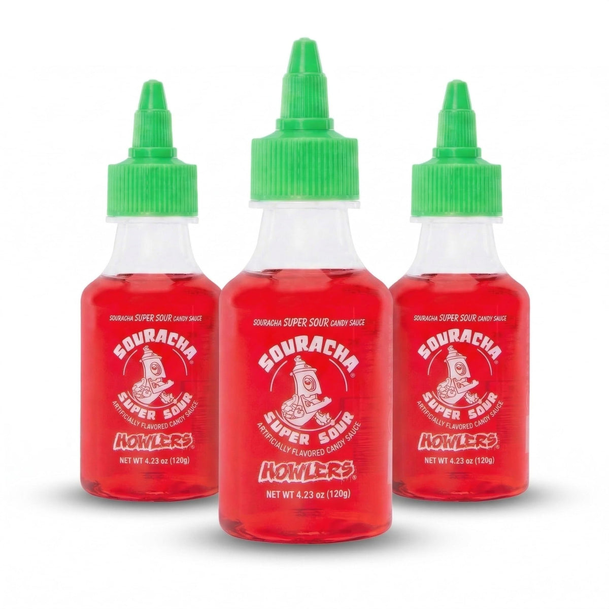 Albert's Souracha liquid candy package, 3-count, ideal for party favors.