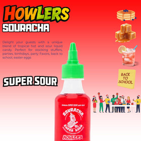 Albert's Souracha bottle with pour spout ready for sauces.