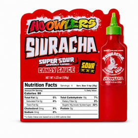 Close-up of squeeze bottle applying sour drizzle on snacks.
