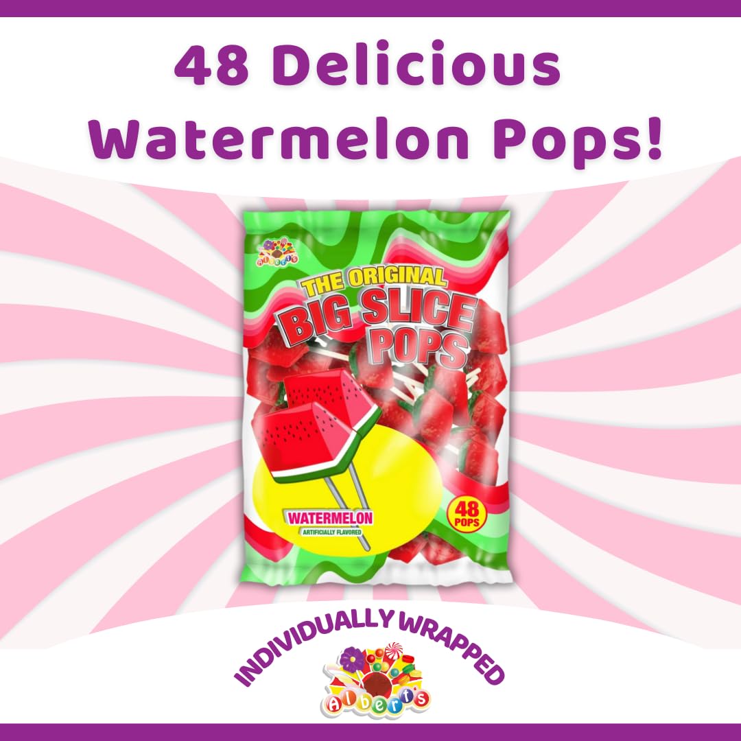 Albert's Watermelon Lollipops at a candy buffet setup for gatherings