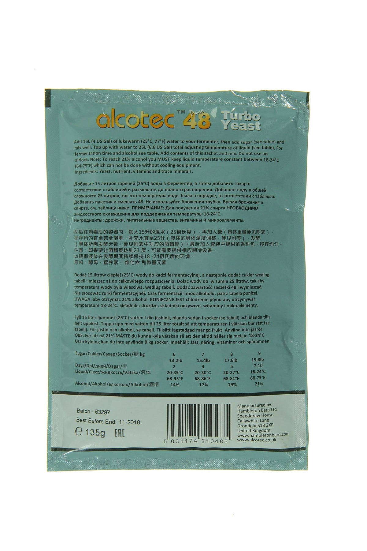Alcotec wine yeast in brewing setup offering quick, consistent results.