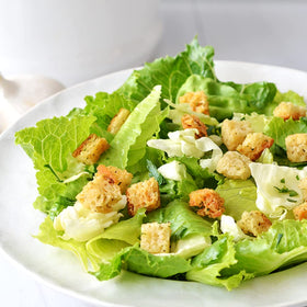 Close-up of Aleia’s Best croutons showing crisp, golden texture