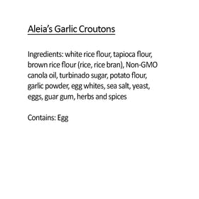 Aleia’s Best croutons on salad plate as savory topping