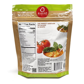 Aleia’s croutons in a soup bowl add savory crunch.