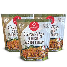 Aleias Best Taste Ever cook-top stuffing mix packaging, convenient gluten-free option.