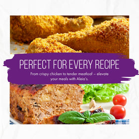 Aleia's plain bread crumbs coating chicken for a crisp result.