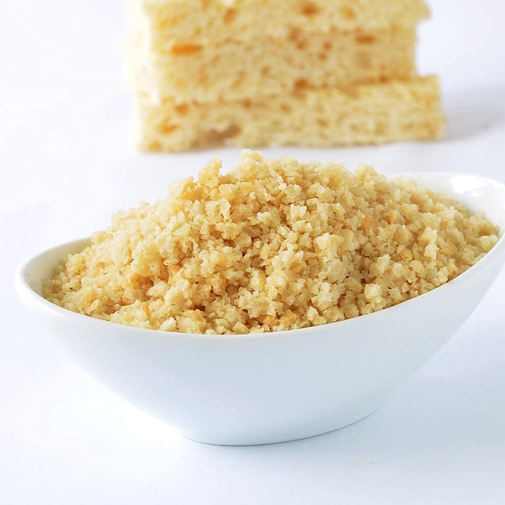 Aleia’s Original Panko Crumbs on chicken for a crispy gluten-free crust.