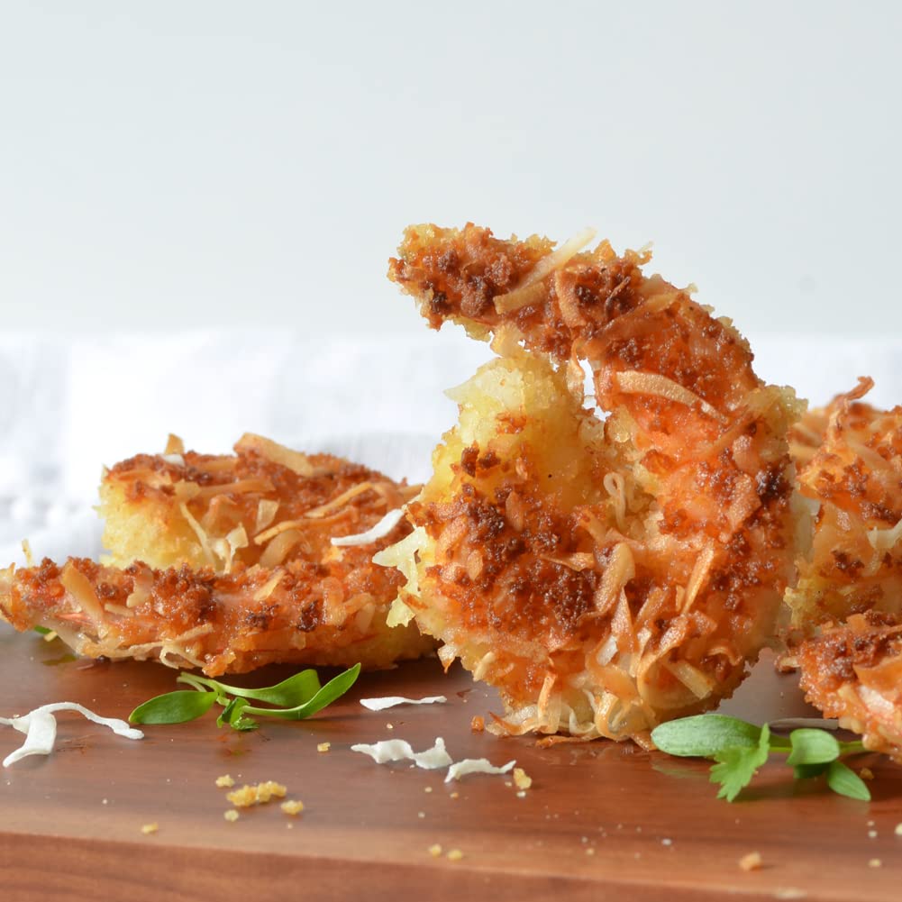 Close-up of a crisp Aleia’s Panko crust showing texture.