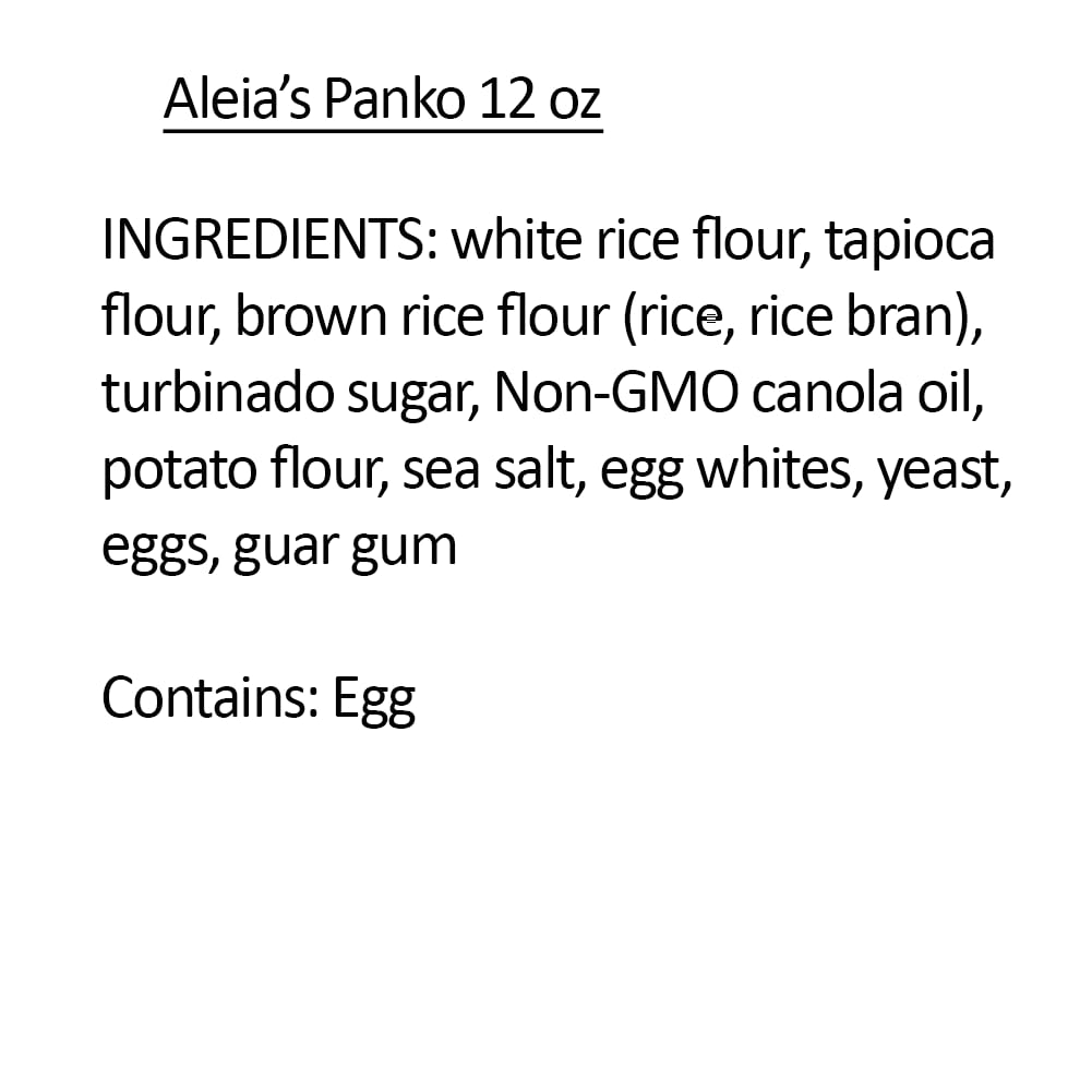 Aleia’s Panko on seafood delivering a golden gluten-free crust.